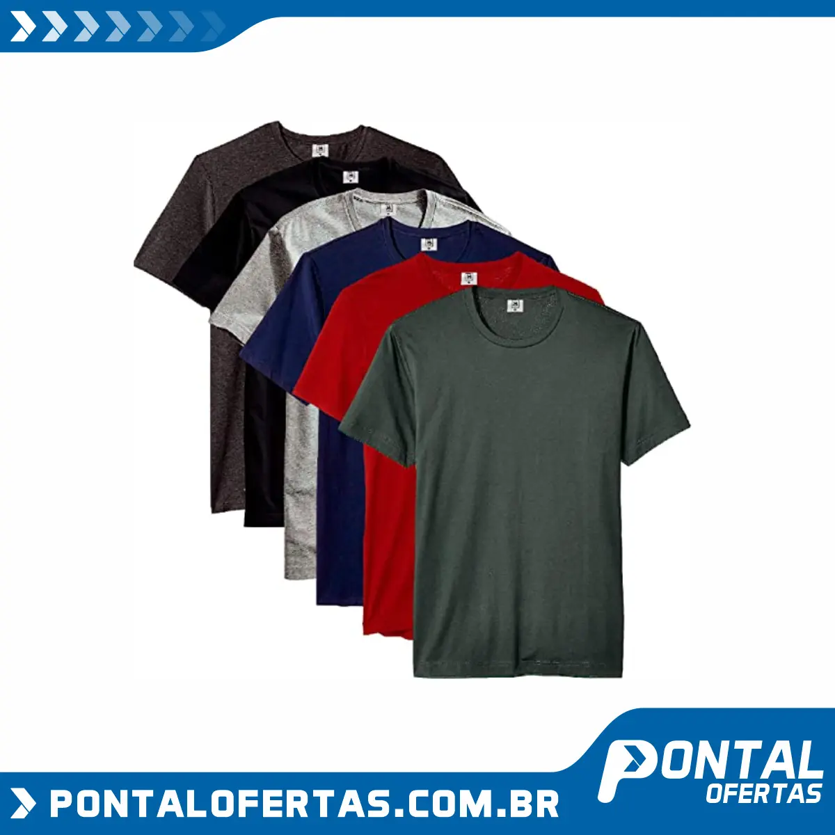Kit com 6 Camisetas Masculina Básica Algodão Part.B Premium Kit com 6 Camisetas Masculina Básica Algodão Part.B Premium
