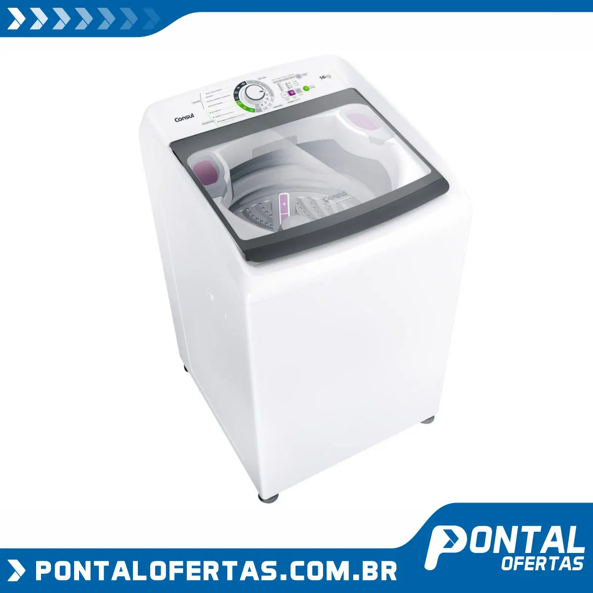 Lavadora de Roupas Consul CWH14AB 14Kg - 14 Programas de Lavagem Branco Lavadora de Roupas Consul CWH14AB 14Kg - 14 Programas de Lavagem Branco