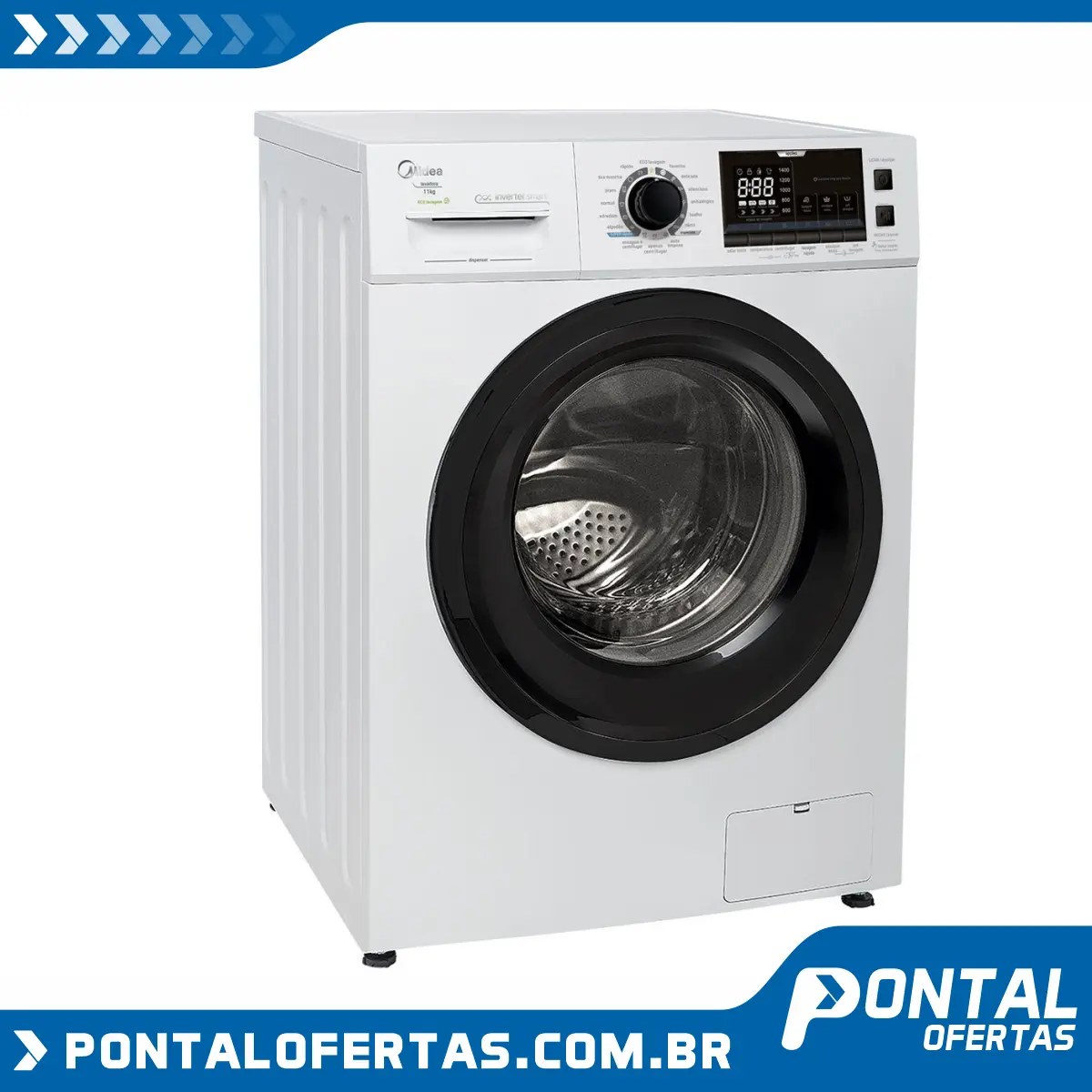 Lavadora de Roupas Midea Storm Wash LFA11B2 - Inverter 11kg Cesto Inox 16 Programas de Lavagem Lavadora de Roupas Midea Storm Wash LFA11B2 - Inverter 11kg Cesto Inox 16 Programas de Lavagem