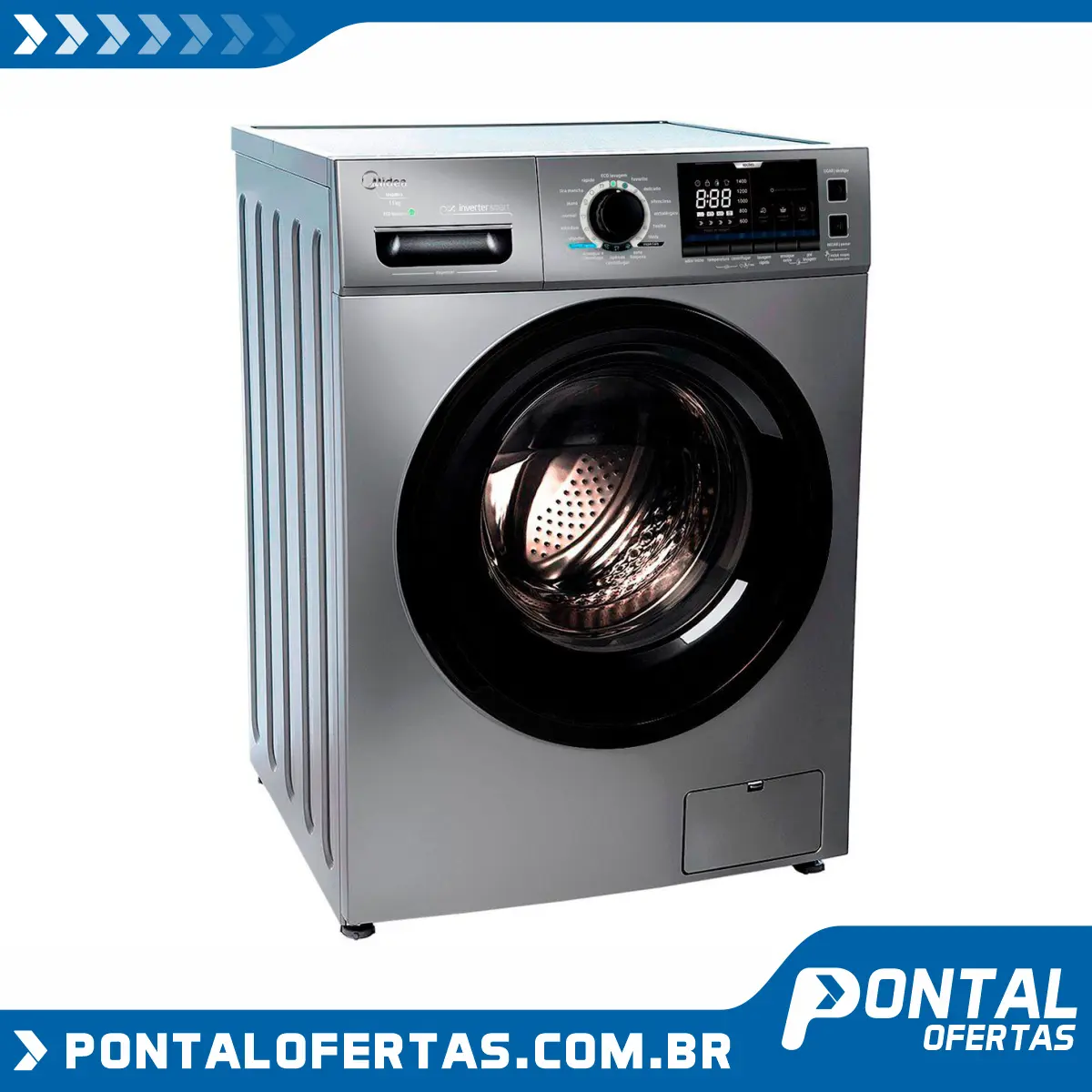 Lavadora de Roupas Midea Storm Wash LFA11X1 - Inverter 11kg Cesto Inox 16 Programas de Lavagem Lavadora de Roupas Midea Storm Wash LFA11X1 - Inverter 11kg Cesto Inox 16 Programas de Lavagem