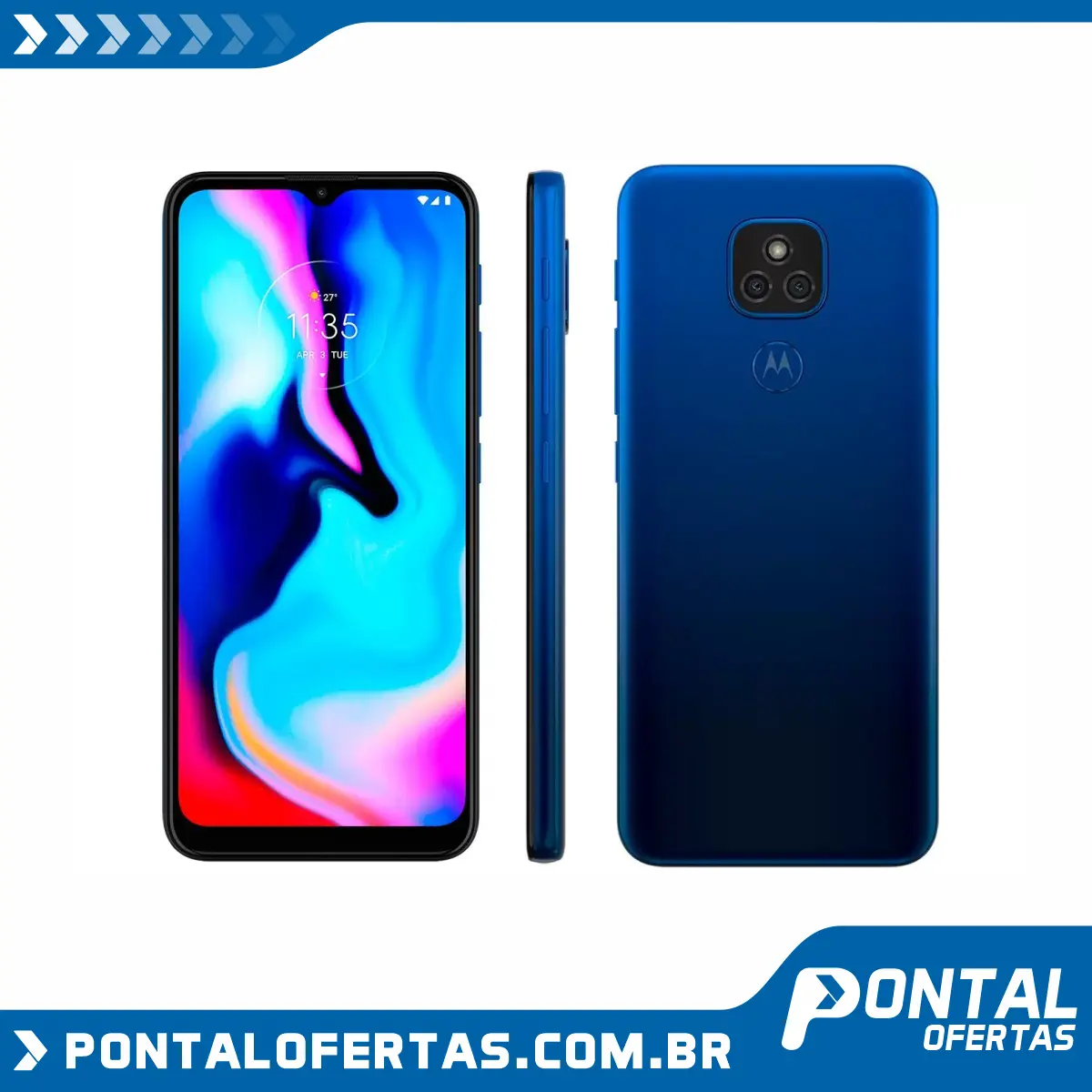 Smartphone Motorola Moto E7 Plus 64GB Azul Navy - 4G Octa-Core 4GB RAM 6,5” Câm. Dupla + Selfie 8MP Smartphone Motorola Moto E7 Plus 64GB Azul Navy - 4G Octa-Core 4GB RAM 6,5” Câm. Dupla + Selfie 8MP