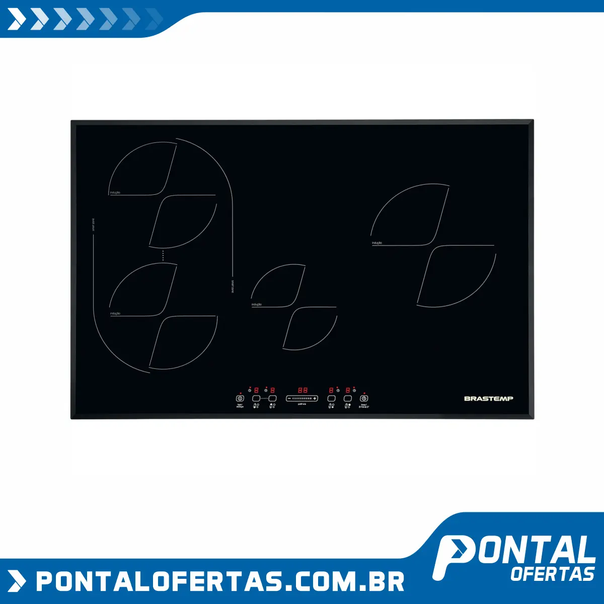 Cooktop 4 bocas de indução Brastemp Gourmand com smart zone Cooktop 4 bocas de indução Brastemp Gourmand com smart zone