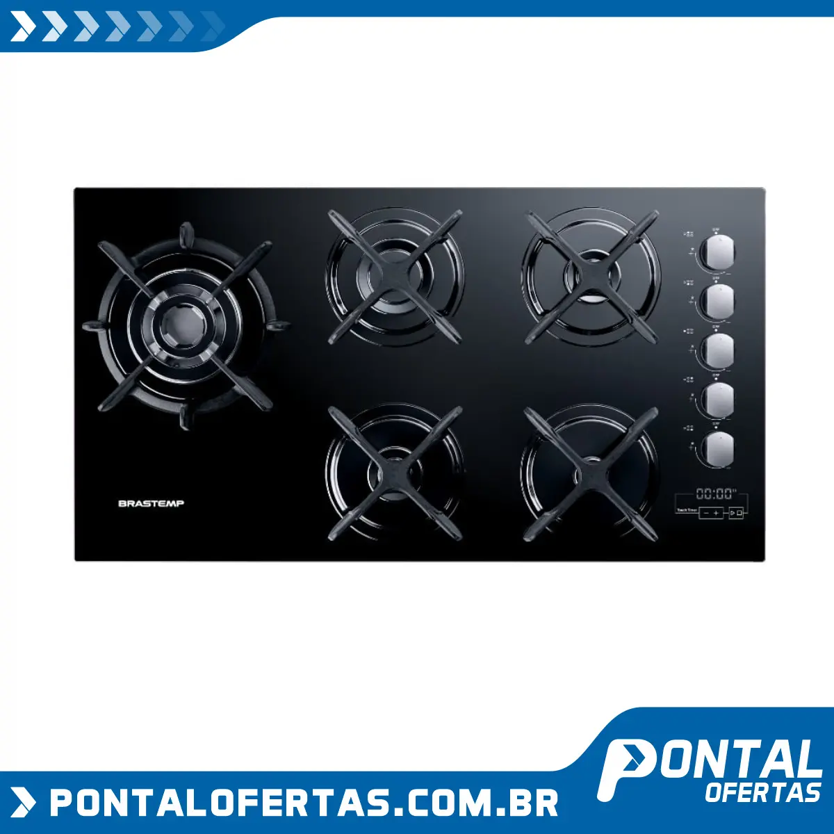 Cooktop 5 bocas Brastemp com Quadrichama e Timer Touch Cooktop 5 bocas Brastemp com Quadrichama e Timer Touch