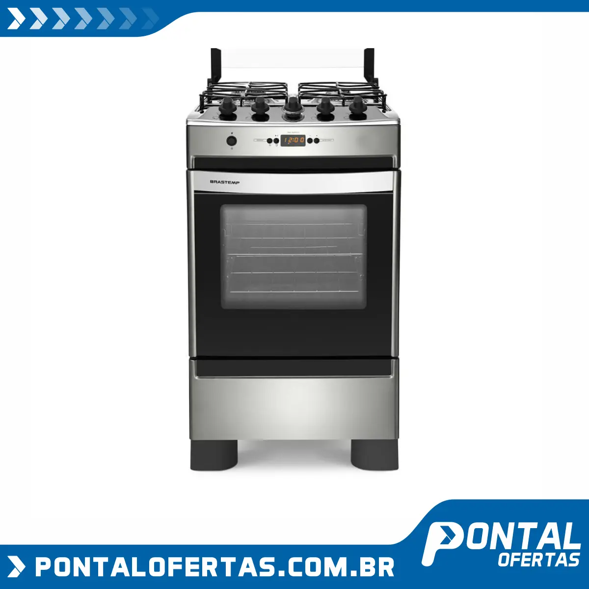 Fogão Brastemp 4 bocas cor Inox com timer digital Fogão Brastemp 4 bocas cor Inox com timer digital