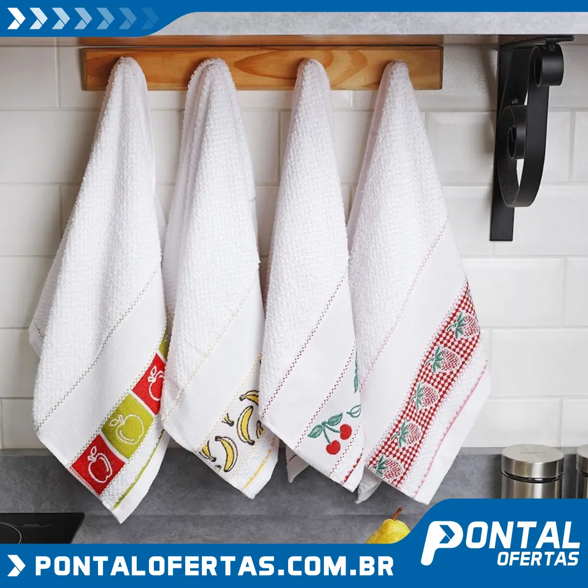 KIT Panos de Copa Salada de Frutas 4 Peças - Casa & Conforto KIT Panos de Copa Salada de Frutas 4 Peças - Casa & Conforto
