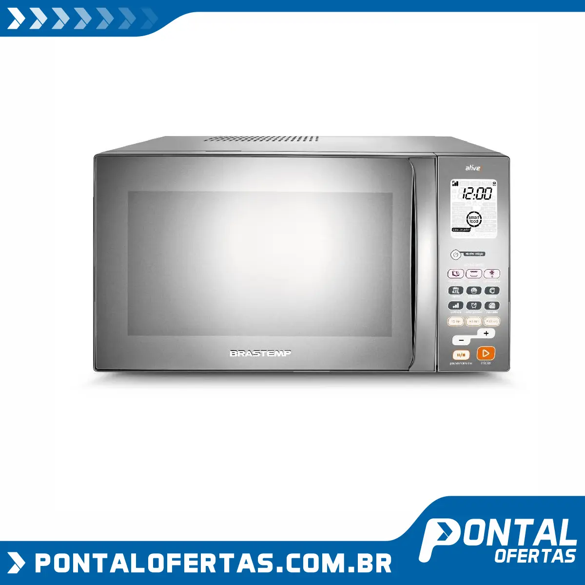 Micro-ondas Brastemp 38 Litros cor Inox Espelhado com Grill Micro-ondas Brastemp 38 Litros cor Inox Espelhado com Grill